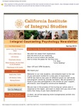 Integral Counseling Psychology Newsletter